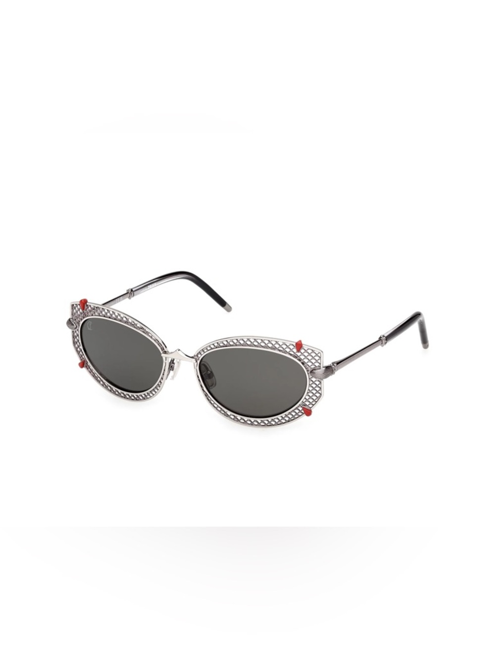 Christian Louboutin Dolly LB 0030 Silver Metal Cat-Eye Sunglasses